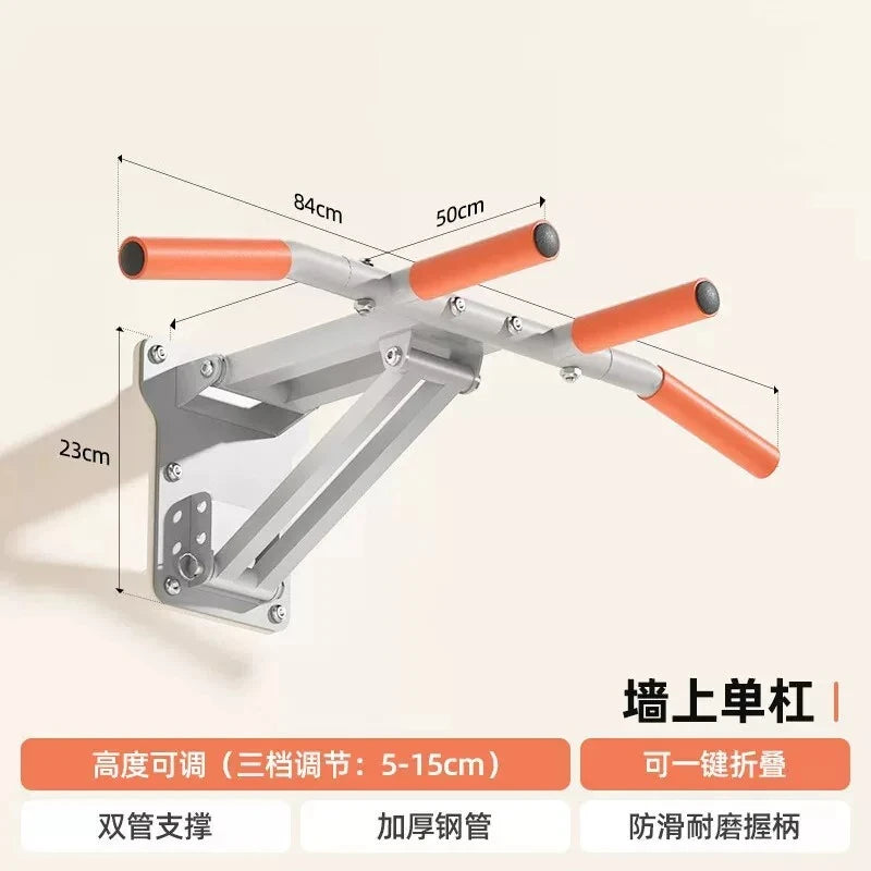 Wall-Mounted Wall Horizontal Bar Foldable Pull-Up Bar Home Indoor Fitness Equipment for Workout Muscle Building Fat Burning Bars