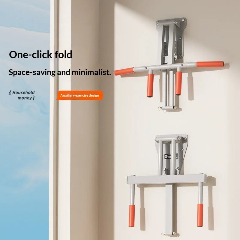 Wall-Mounted Wall Horizontal Bar Foldable Pull-Up Bar Home Indoor Fitness Equipment for Workout Muscle Building Fat Burning Bars
